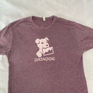 Unisex size large Data Dog tshirt purple